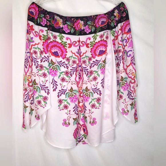 Chenault Beautiful Blouse Top Large Off-Shoulder Fancy Sleeves Excellent ❤️ - Picture 2 of 5